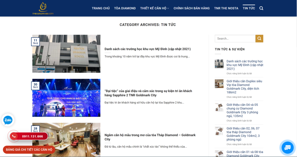 Tính năng cập nhật tin tức