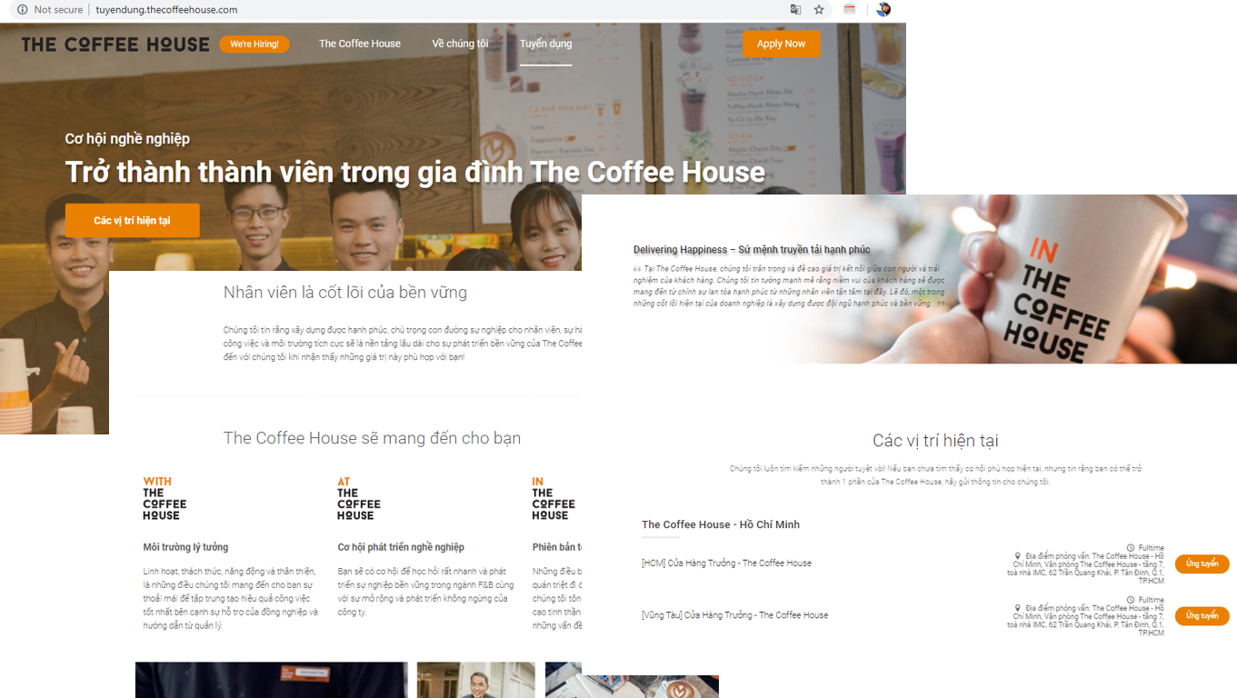 Mẫu website tuyển dụng The Coffe House