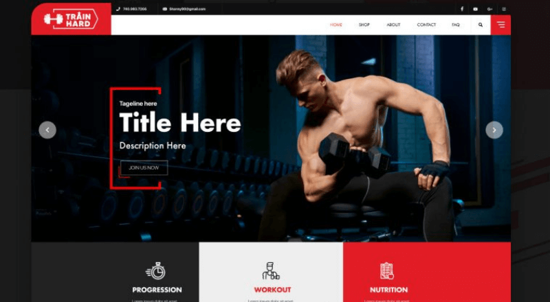 thiết kế website phòng tập gym