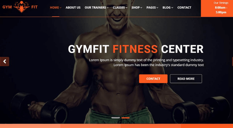 thiết kế website phòng tập gym