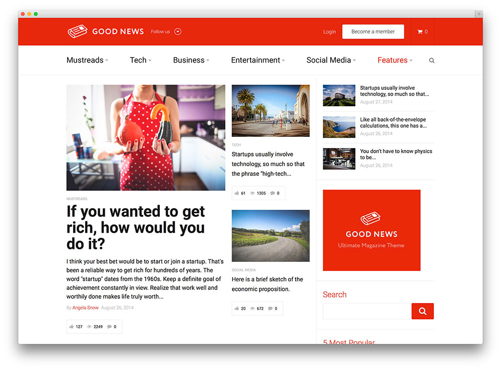 Template website tin tức bắt mắt