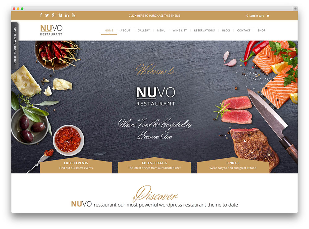 Mẫu website nhà hàng sang trọng