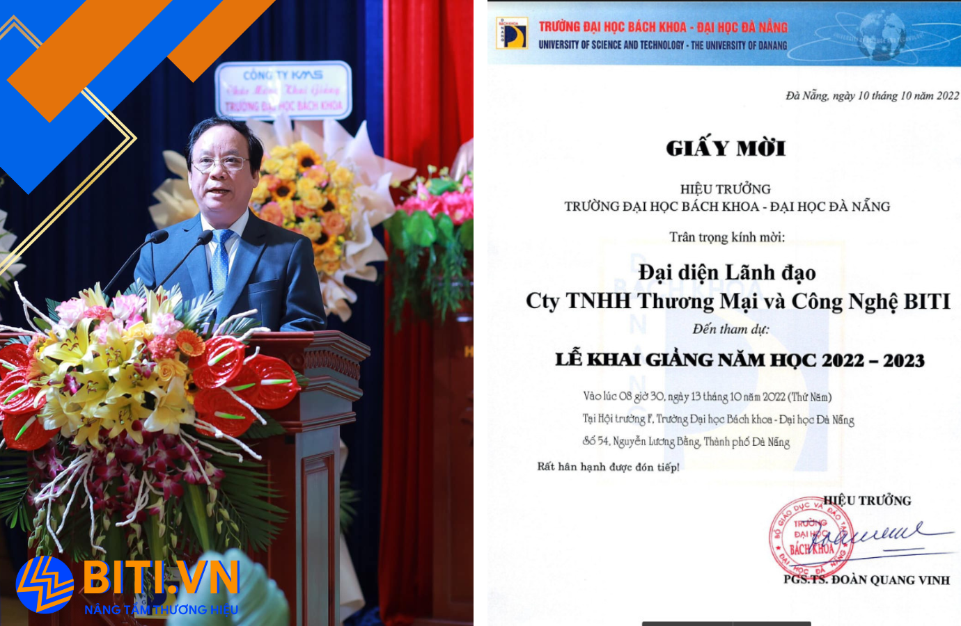 BITI được mời tham dự lễ khai giảng năm học mới tại Đại học Bách Khoa Đà Nẵng